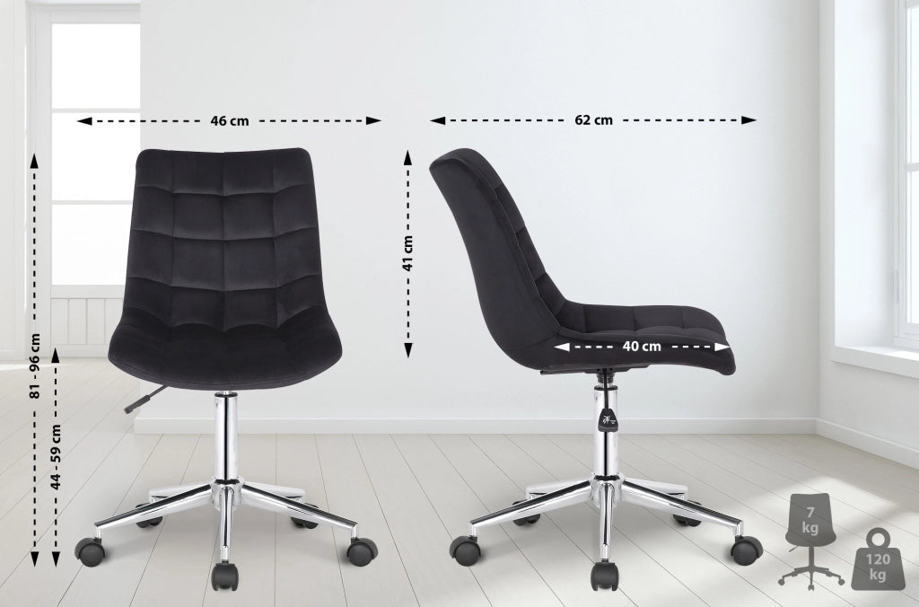 Sedia da ufficio Medford in velluto nero