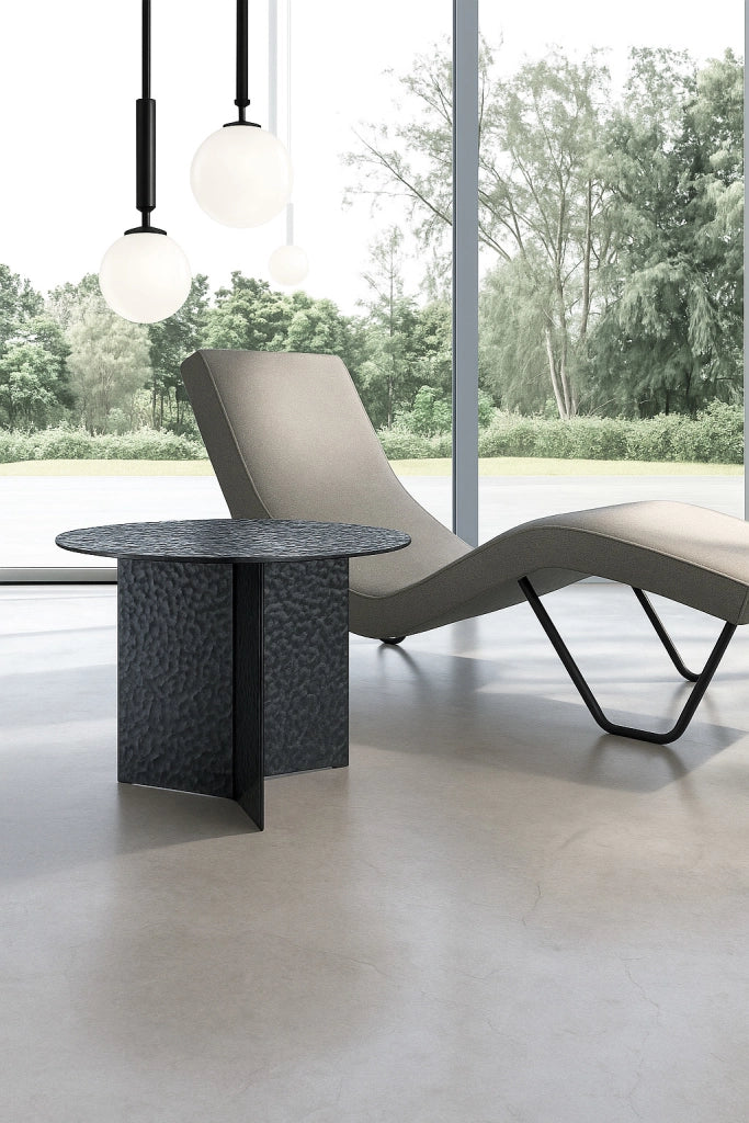 Tavolino Fold Small - Tavolino quadrato con top in vetro martellato fumé e struttura in vetro, design moderno e minimalista - Stones