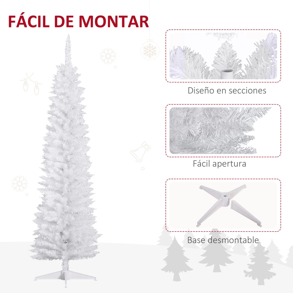 Albero di Natale Artificiale 180 cm con Base ¨C zephmum ¨C Bianco