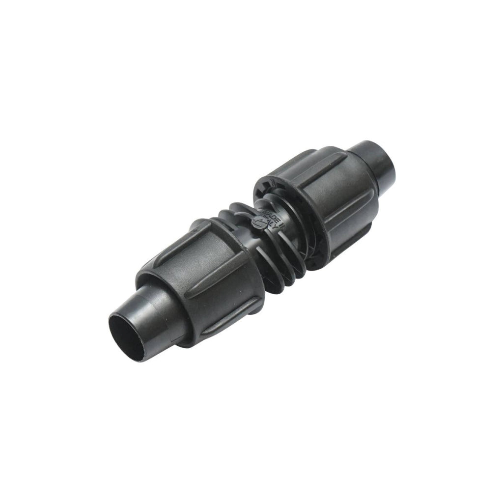 Raccordo/Manicotto/Connettore Tubo irrigazione 16 x 16 mm. Raccordo Conettore Compressione Ala Gocciolante 16 x 16 mm.