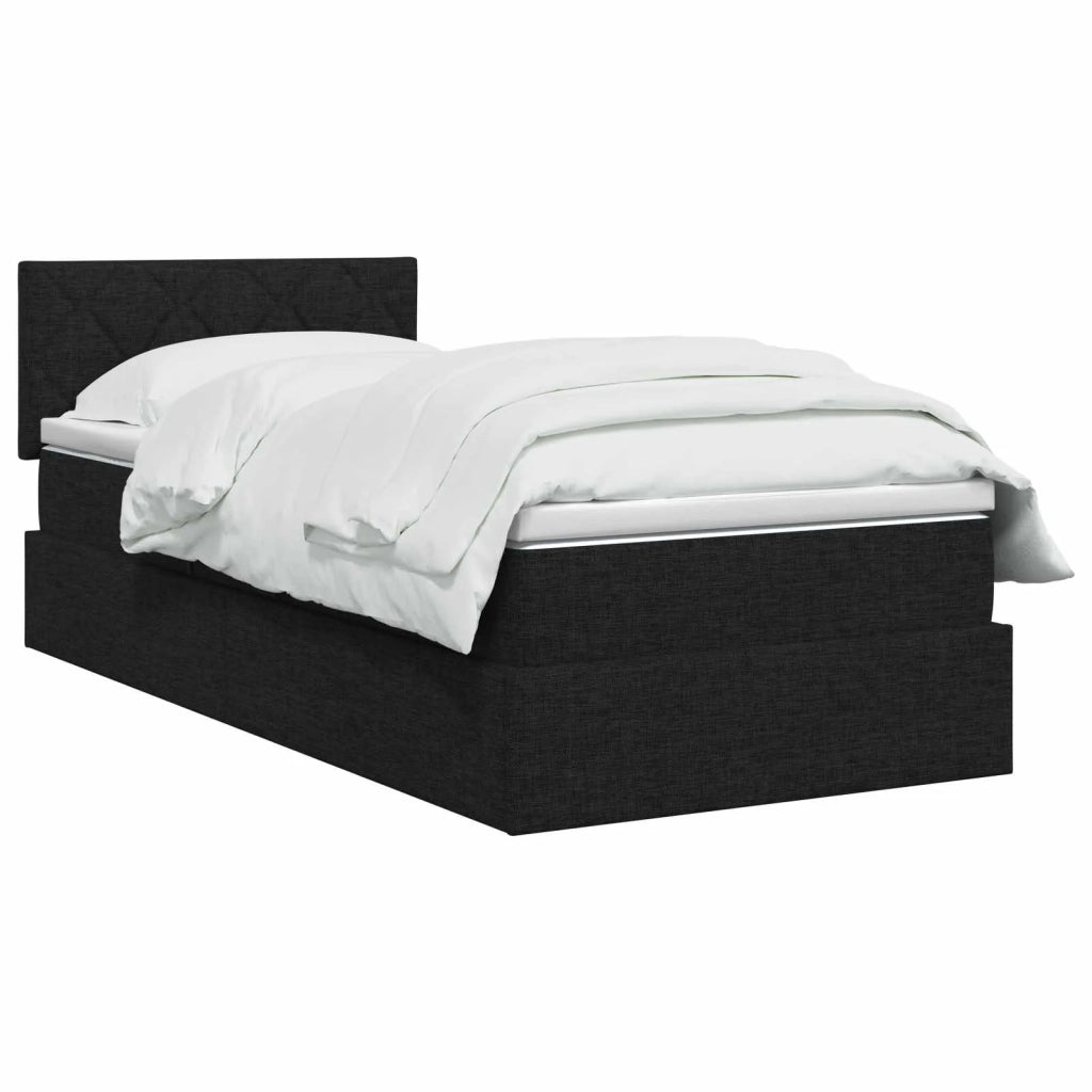 Letto con contenitore e materasso Nero 100 x 200 cm Velluto 3458666