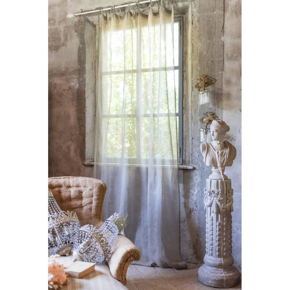 Tenda in Lino Beige Shabby Chic Provenzale 150 x 290 Blanc Mariclò
