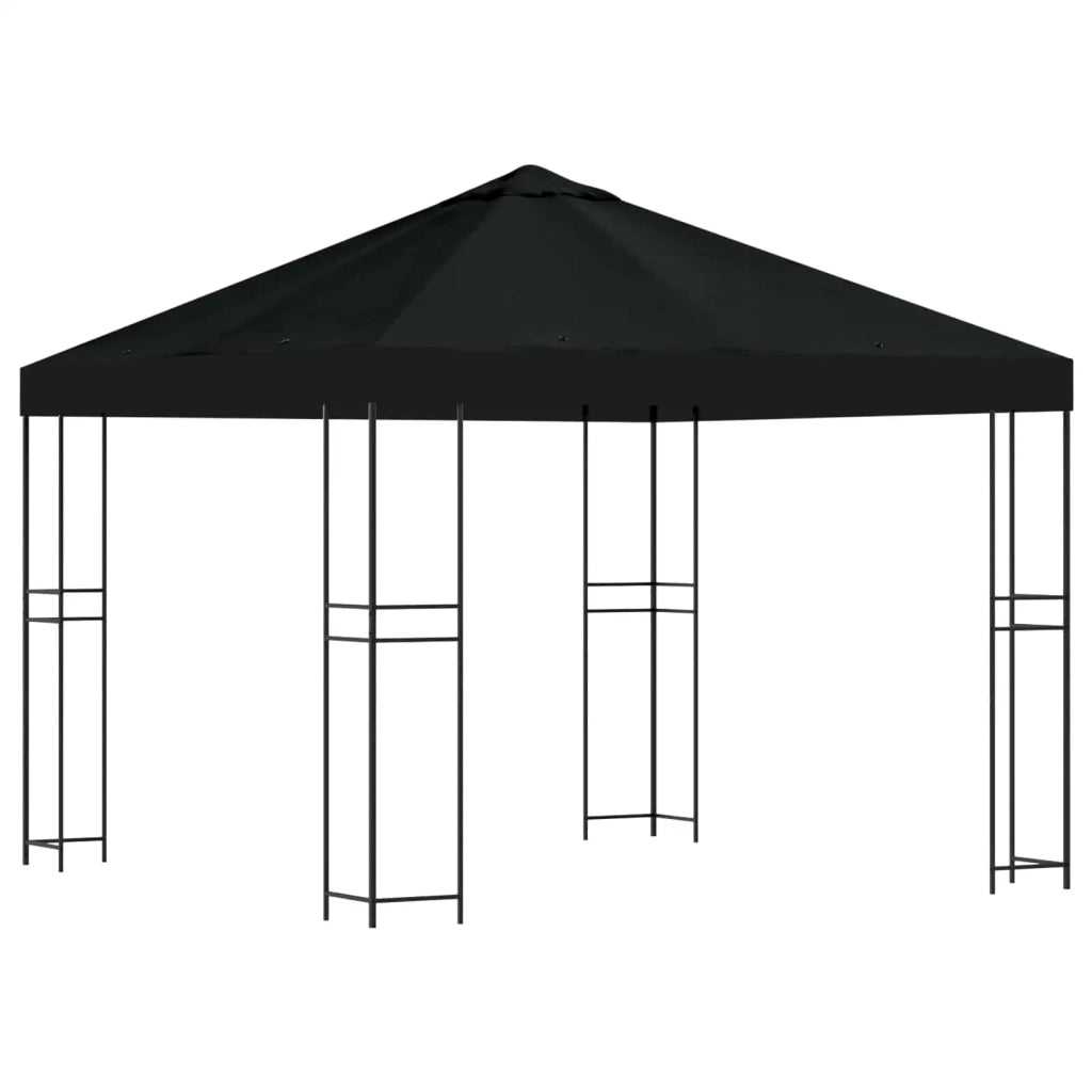 Gazebo 3 x 3 m Nero Poliestere e Acciaio 190 900334