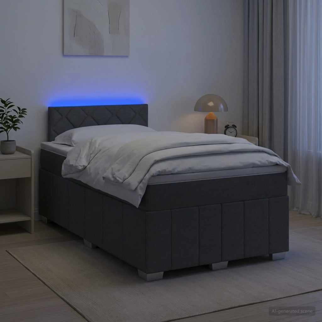 Letto box spring con materasso Grigio Scuro 120 x 200 cm 3452657