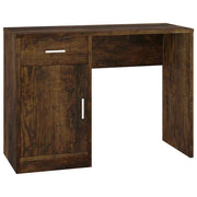 Scrivania | Tavolo da Ufficio Cassetto rovere fumo 100x40x73cm Legno Multistrato