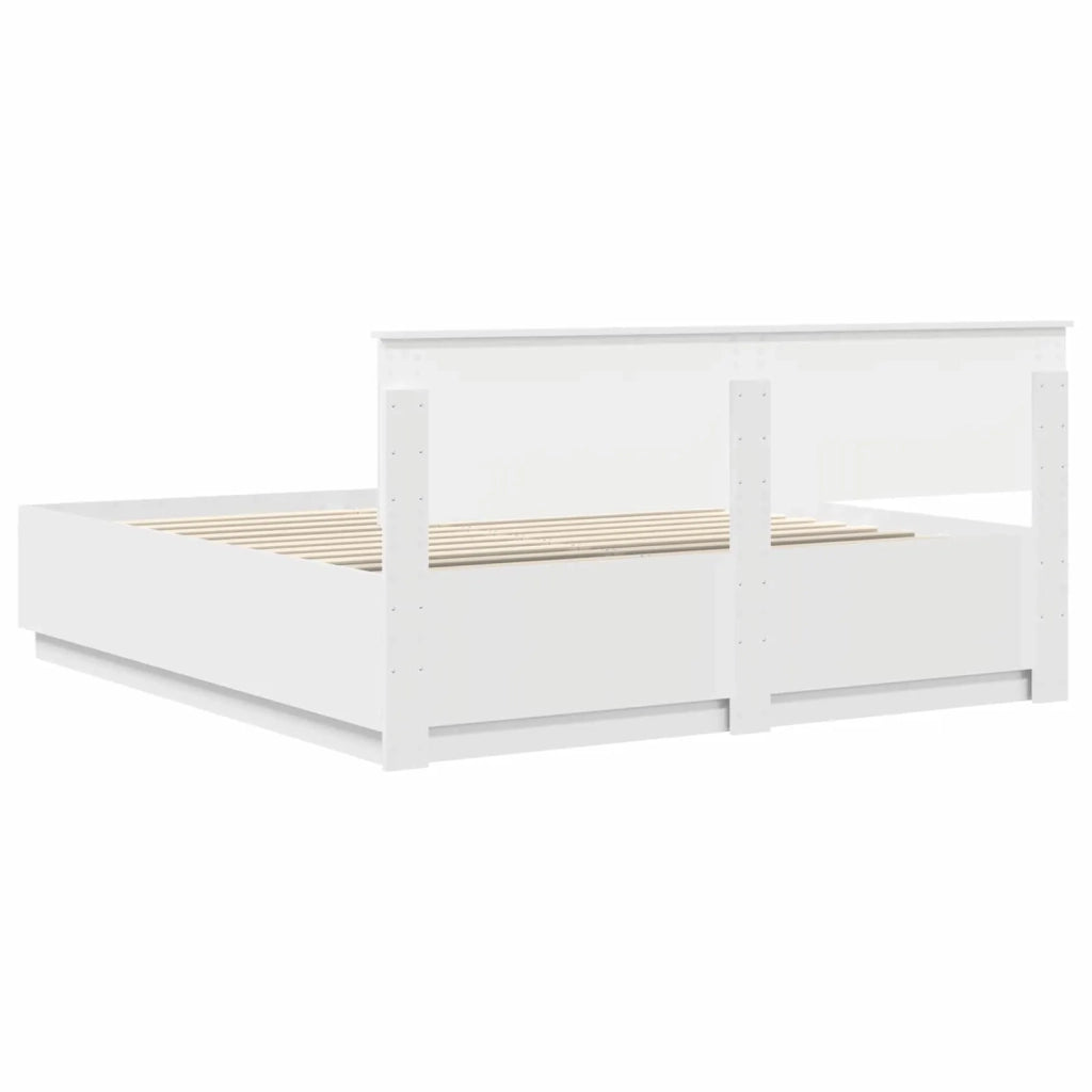 Letto matrimoniale | Letto per adulti | Struttura del letto Bianco 200 x 200 cm Legno multistrato