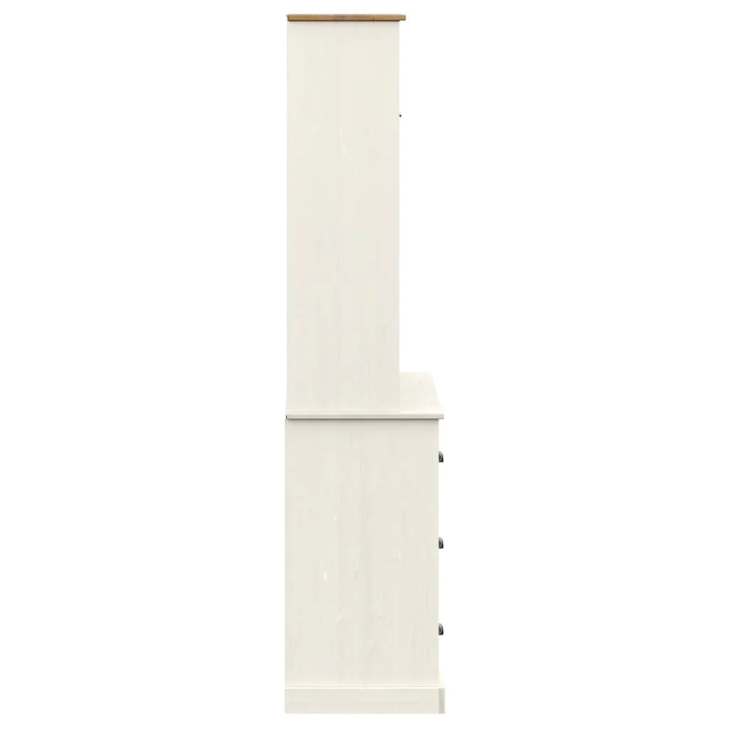 Buffet credenza cassettiera armadio mobile contenitore organizer cucina soggiorno salotto alto 78 x 40 x 175 cm legno massello di pino bianco 02_0035660