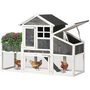 Pollaio Prefabbricato in Legno con Casetta e Nido ¨C zephmum ¨C Grigio 161.5x62.5x115cm