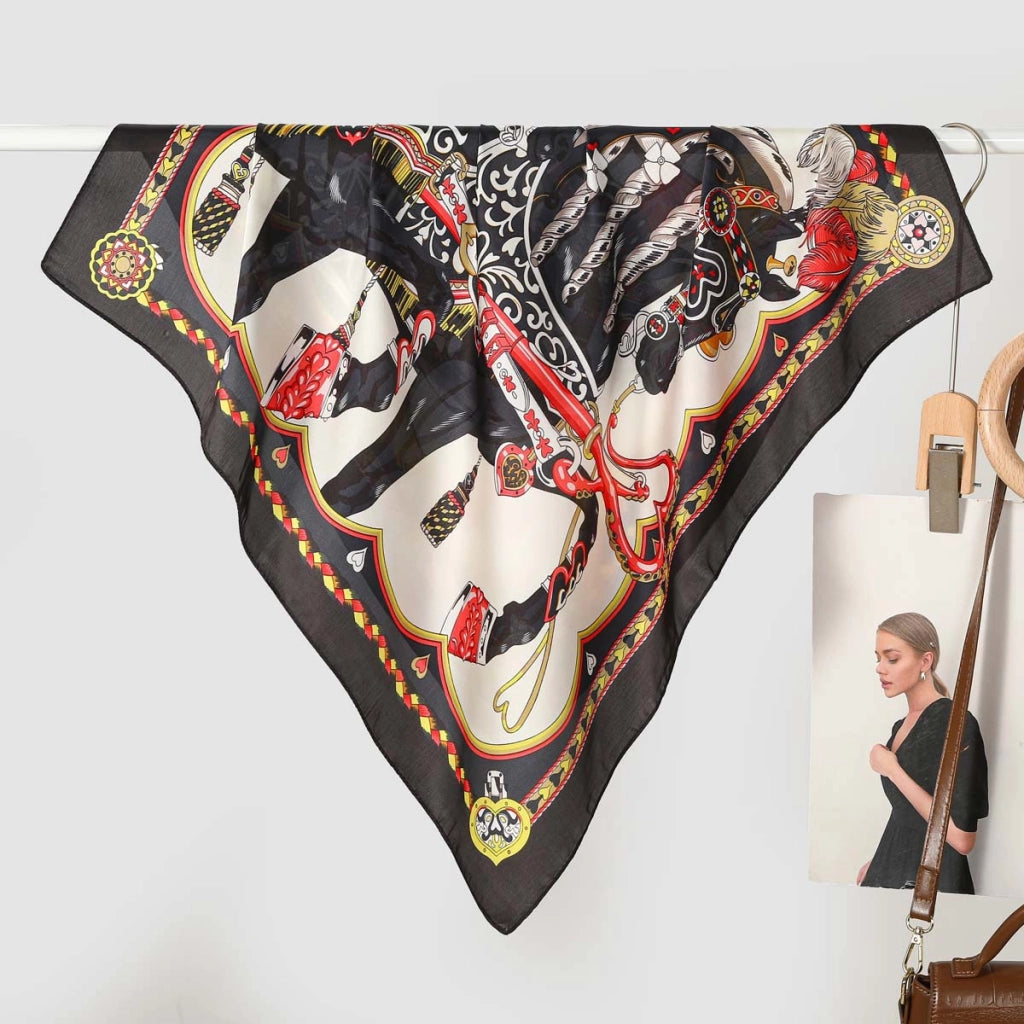 Nuova sciarpa da donna in seta stampata, stile coreano, sciarpa decorativa alla moda e versatile.