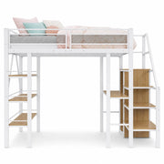 LETTO A SOPPALCO Multifunzionale 140x200 cm in Metallo Bianco