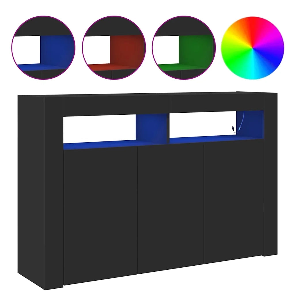 Credenza Nero 116 x 30 x 75 cm Legno multistrato 3333877
