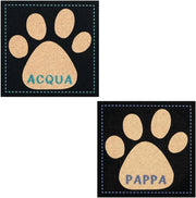 Coppia Tappetini SottoCiotola Gomma Sostenibile Antiscivolo Cane Gatto Quadrati