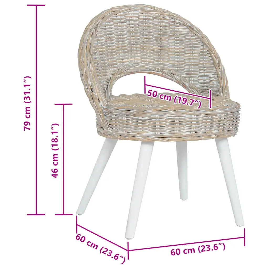 Poltrona-Divano Sedia-Poltroncina in Rattan Kubu Bianco