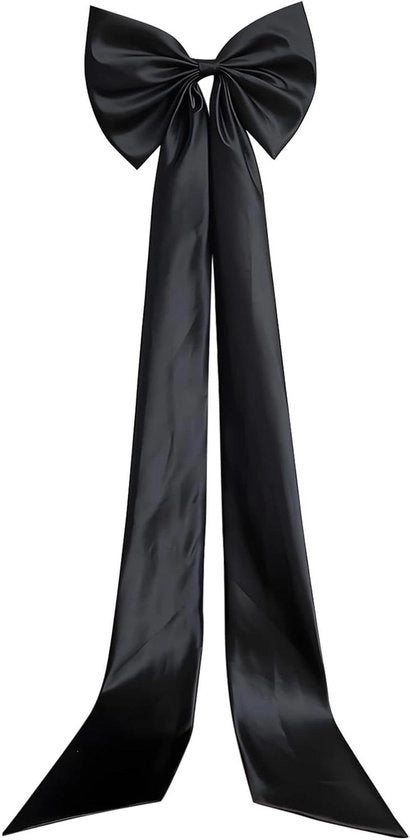 Accessori per vestiti - Striscia di fissaggio removibile in tessuto satino nero - Lunghezza della cinghia 130 cm, larghezza 38 cm - Accessorio per vestiti da sposa con cintura removibile