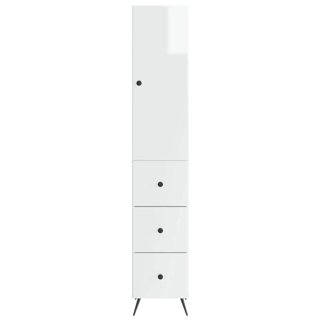 Set di armadi 2 pcs Bianco Lucido 34,5 x 34,5 x 90 cm
