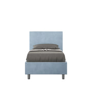 Letto imbottito Singolo 80x190 cm Adele - Contenitore,Microfibra,Azzurro