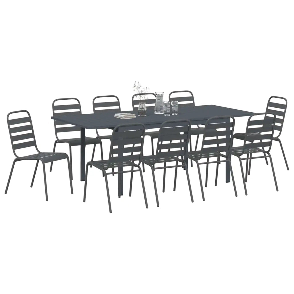 Set da Pranzo per Giardino 11 pcs Antracite 3378828