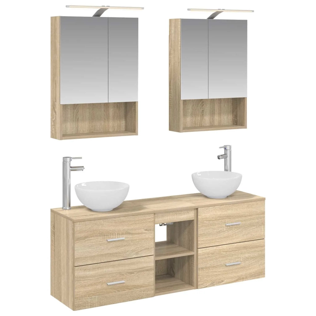 Set di Armadi da Bagno 5 pcs Rovere Sonoma 50 x 14,5 x 70 cm 3406681