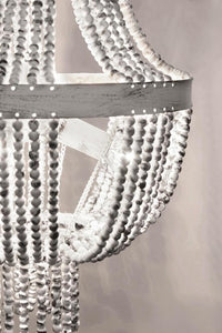 Lampadario Corona 3 Luci Ø35x61 cm E27 in Acciaio e MDF