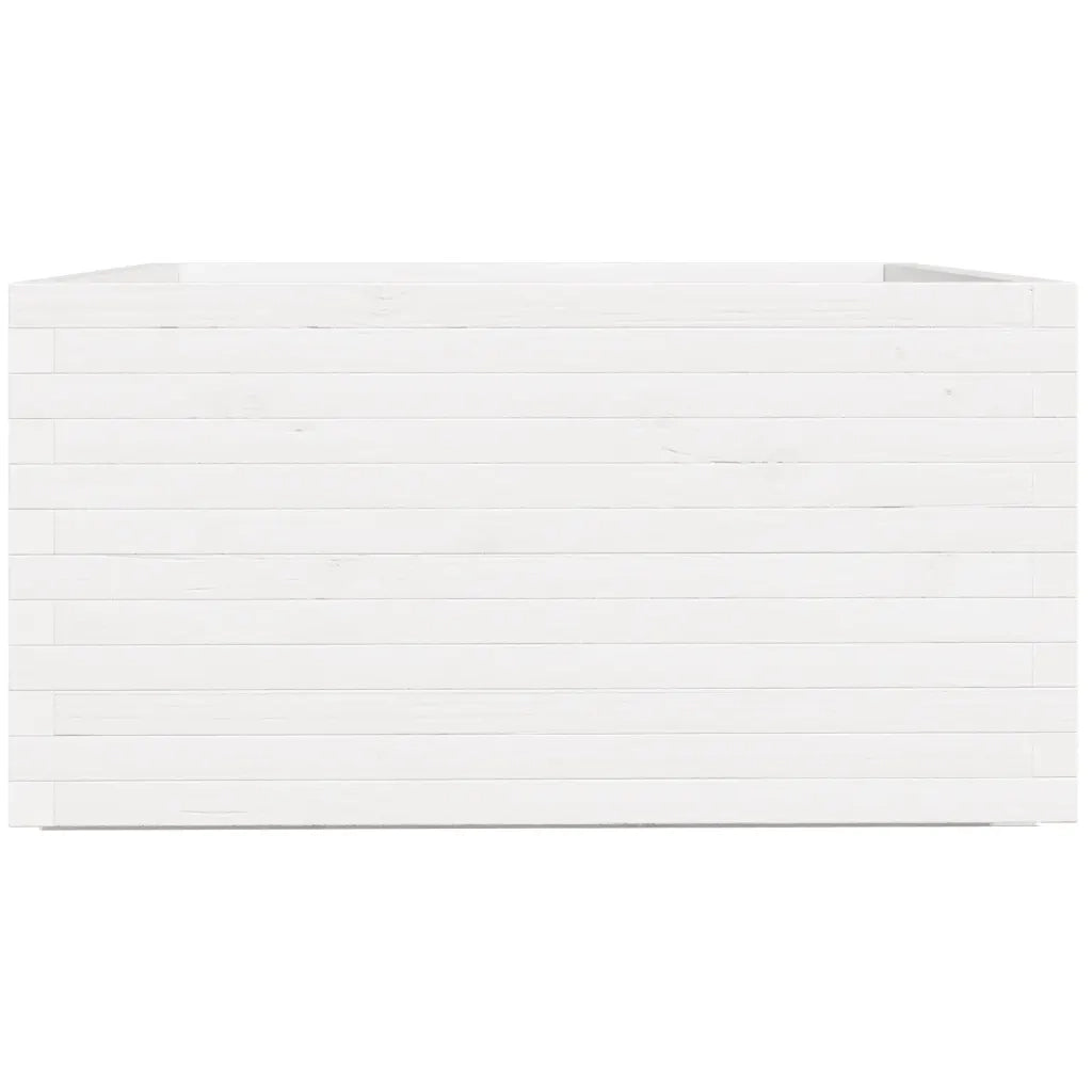 Fioriera da Giardino-Vaso da Esterno Bianca 90x90x49,5cm Legno Massello di Pino