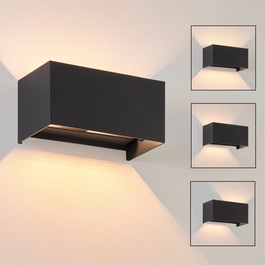 ZMH Specchio LED da Muro Nero IP65 Luce Calda Bianca Regolabile G9 Lampada da Parete per Interni Esterni Sala
