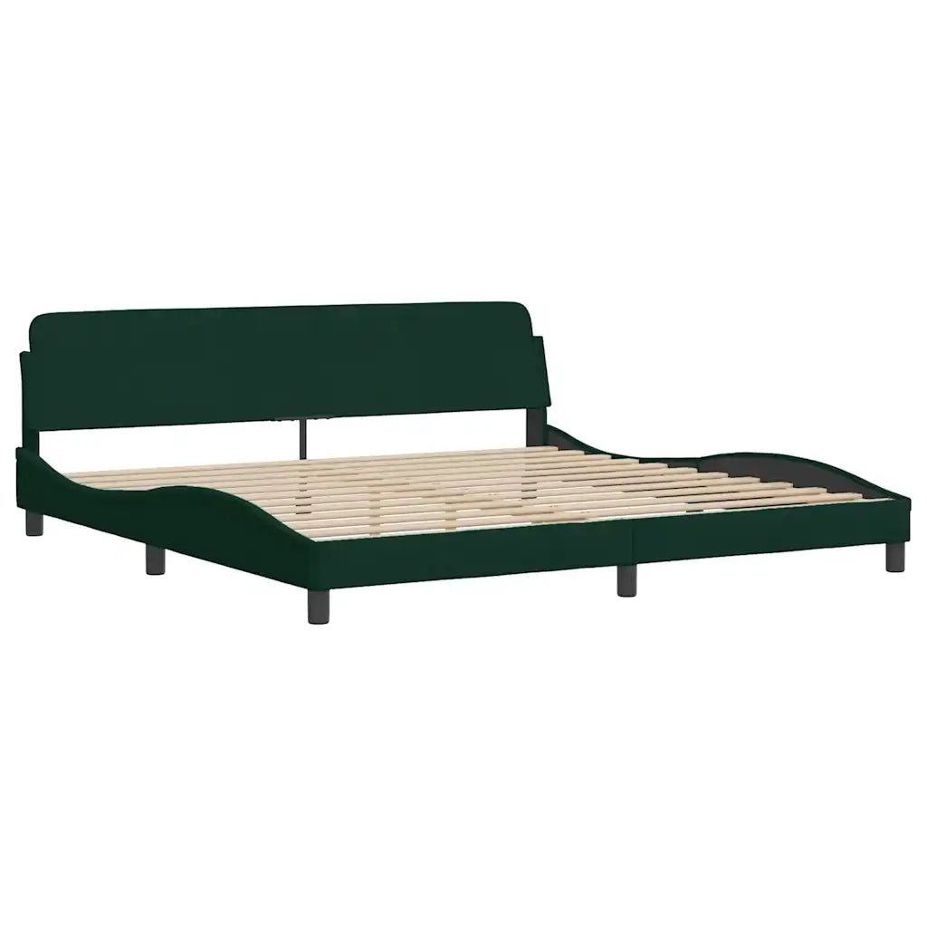 Giroletto con Testiera Verde Scuro 200x200 cm in Vellutocod mxl 113846