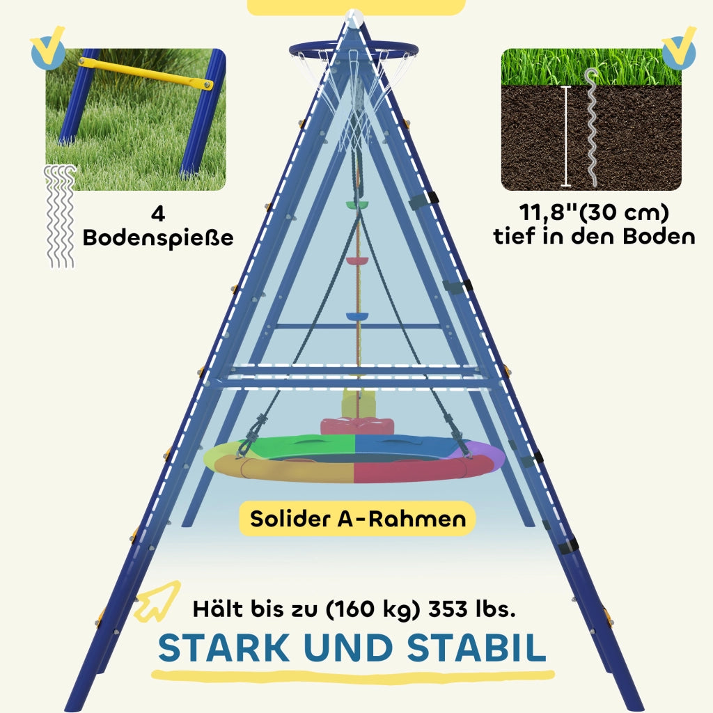 Altalena per bambini ¨C zephmum ¨C Set 6 in 1, 3-8 anni, acciaio, colorato