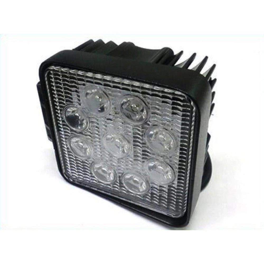 Trade Shop - Faro Supplementare Profondita Auto Fuoristrada 12v Quadrato 9 Led 27w 6000k Ip68 -