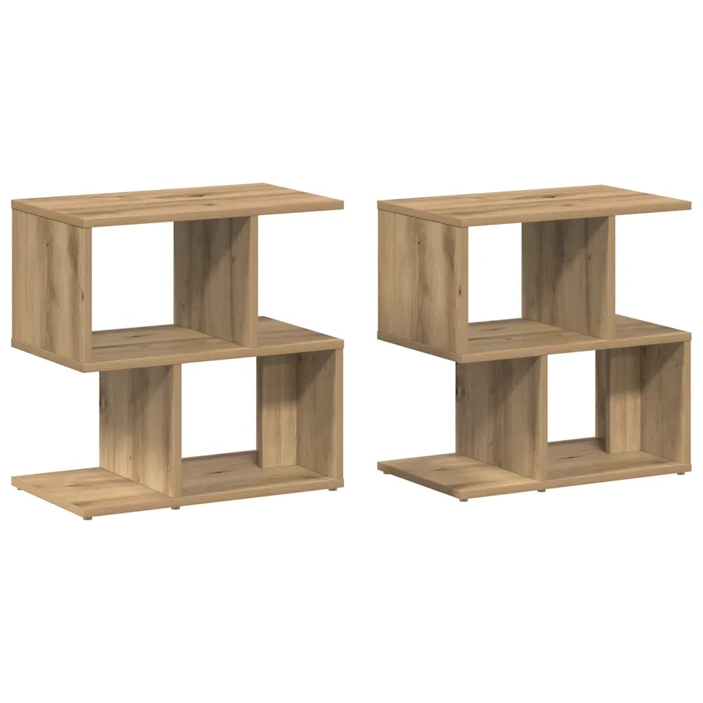 Comodini 2pz Rovere Artigianale 50x30x51,5 cm Legno Multistrato 856537