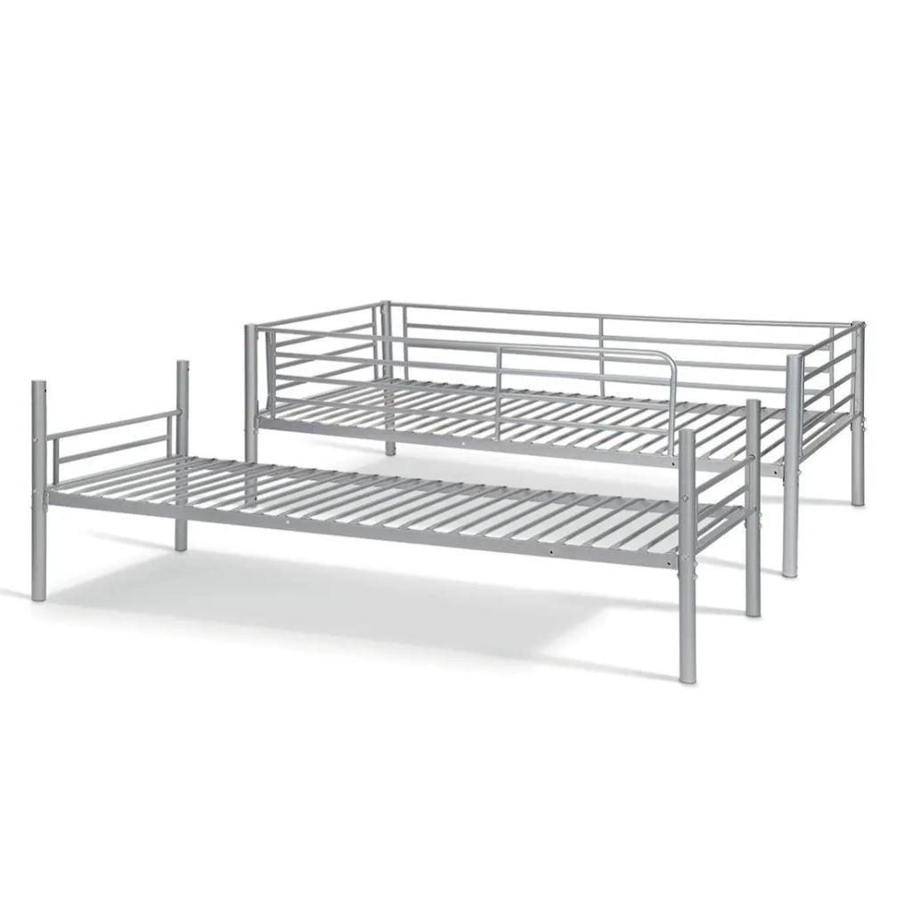 Letto SAMMY – Letto a castello in metallo 90x200 cm grigio con reti incluse