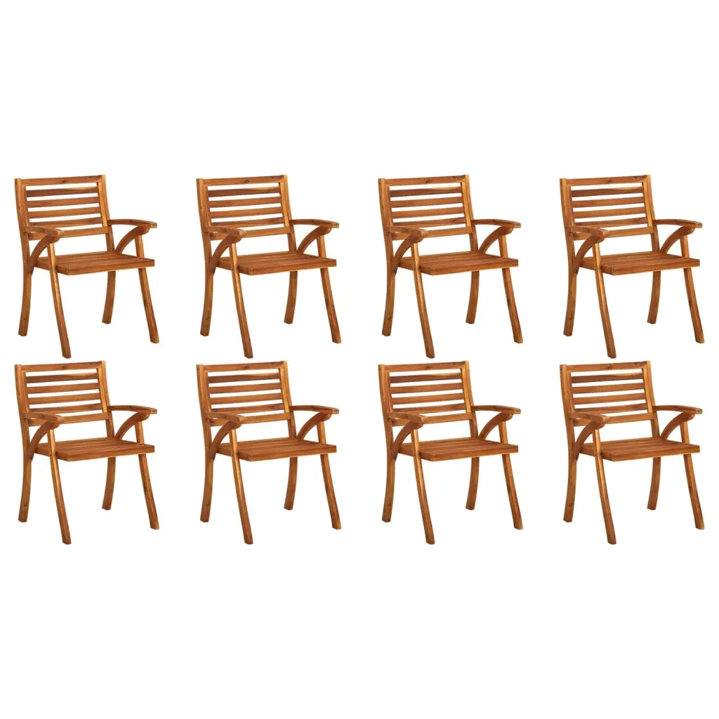 Sedie da Giardino con Cuscini 8 pz in Legno Massello di Acacia 3075210