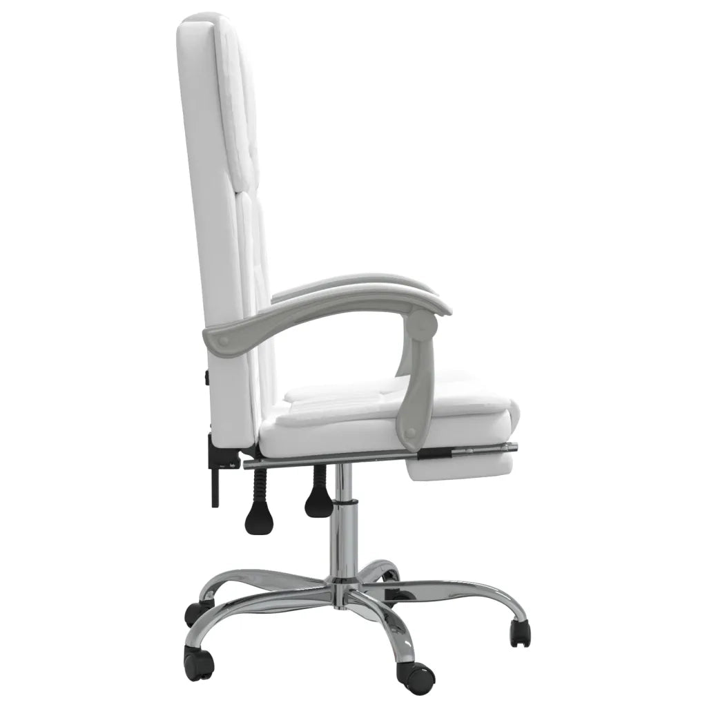 Poltrona da Ufficio Reclinabile Bianca in Similpelle cod mxl 12757