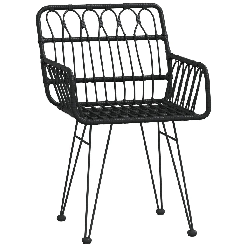 Set da Pranzo da Giardino 9 pz Nero in Polyrattan cod mxl 35577