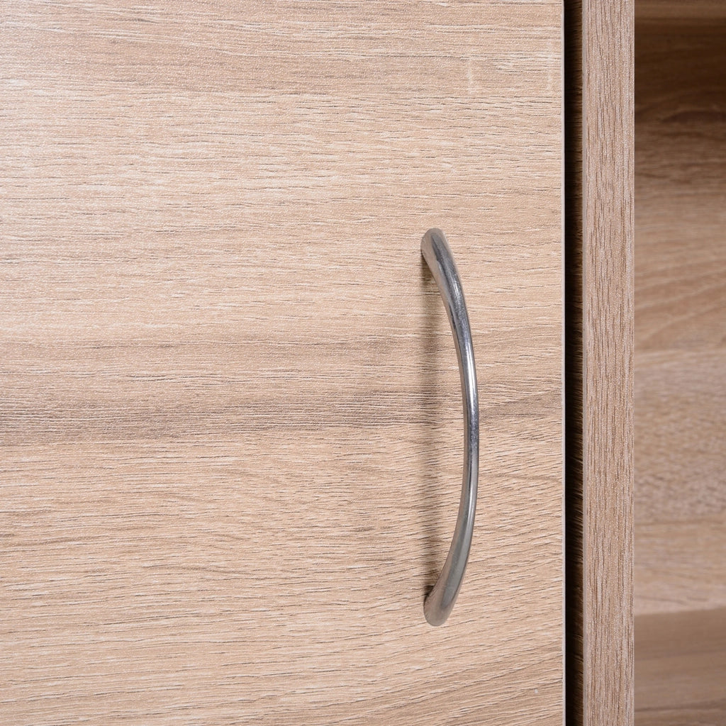 EasyComfort Libreria Scaffale in Legno, Mobiletto Multiuso con 3 Ripiani 4 Scompartimenti e 2 ante, 61.5x29.5x80cm