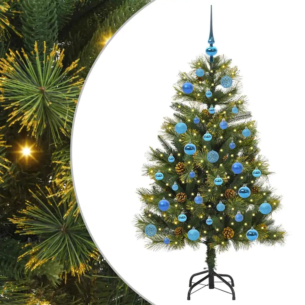 Albero di Natale | Decorazioni natalizie artificiale pieghevole con coni Verde 150 cm