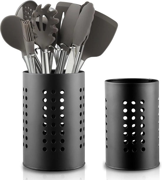 Organizzatore per accessori da cucina - Sostegno per cucchiai e cucchieri - Organizzatore per accessori da cucina - Supporto per cucchiai in legno e metallo