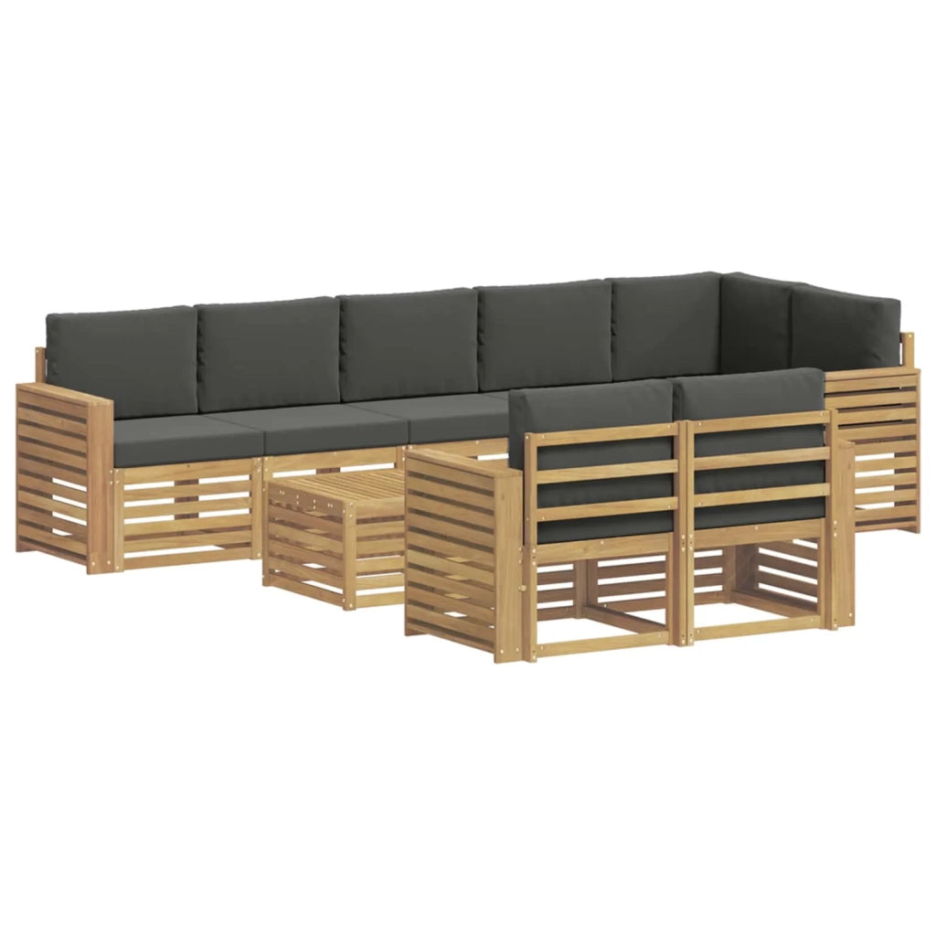 Set di divani da esterno 9 pcs Bianco e Antracite 3392082