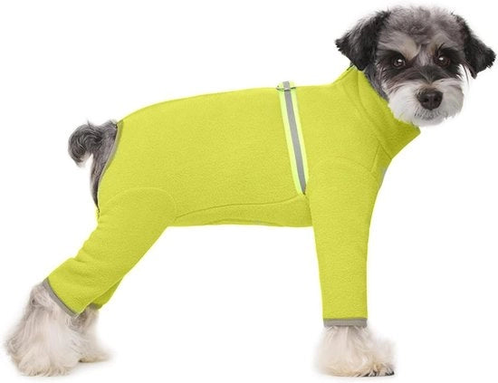 Giubbotto da caccia caldo per piccoli cani, jumpsuit di fleece morbido con cerniera riflettente - Abbigliamento per cani.