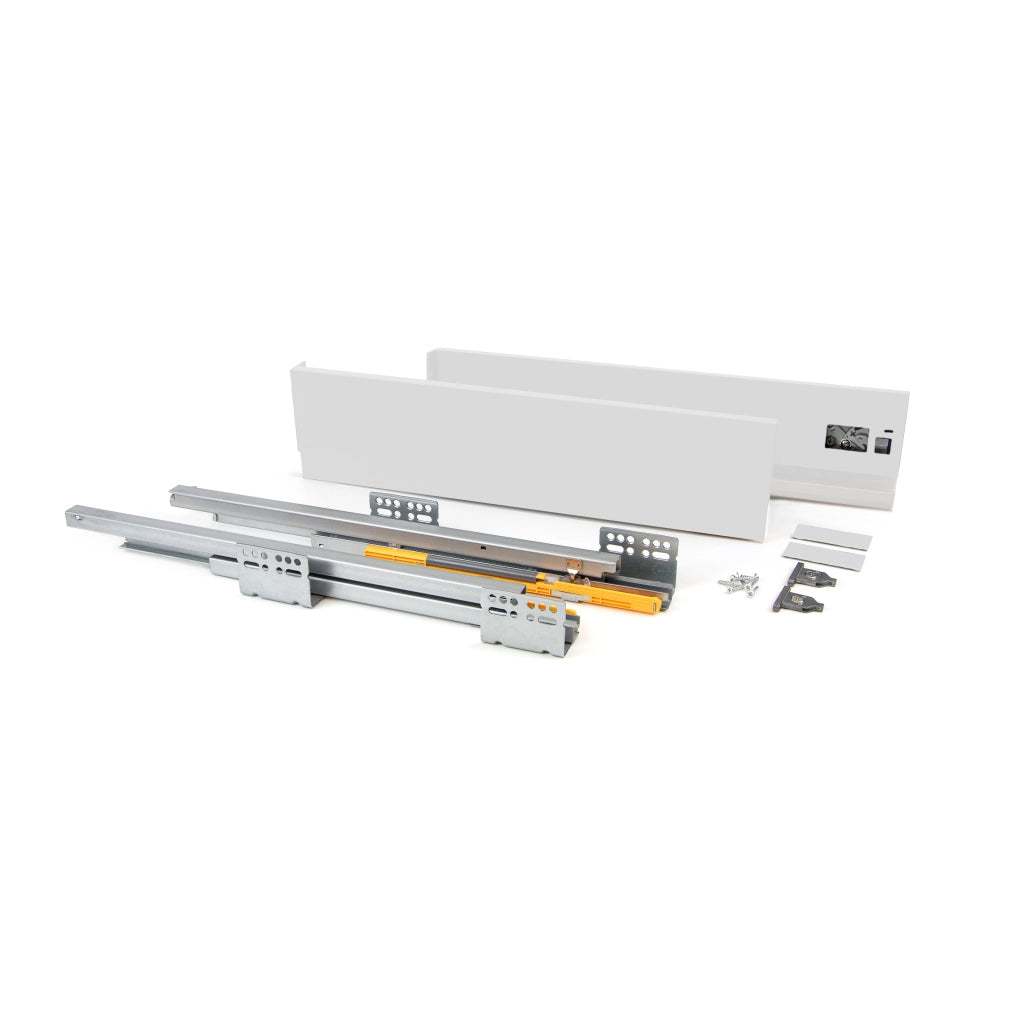 Emuca Cassetto esterno Concept 30 kg altezza 138 mm, 350, Verniciato bianco, Acciaio, 1 u.