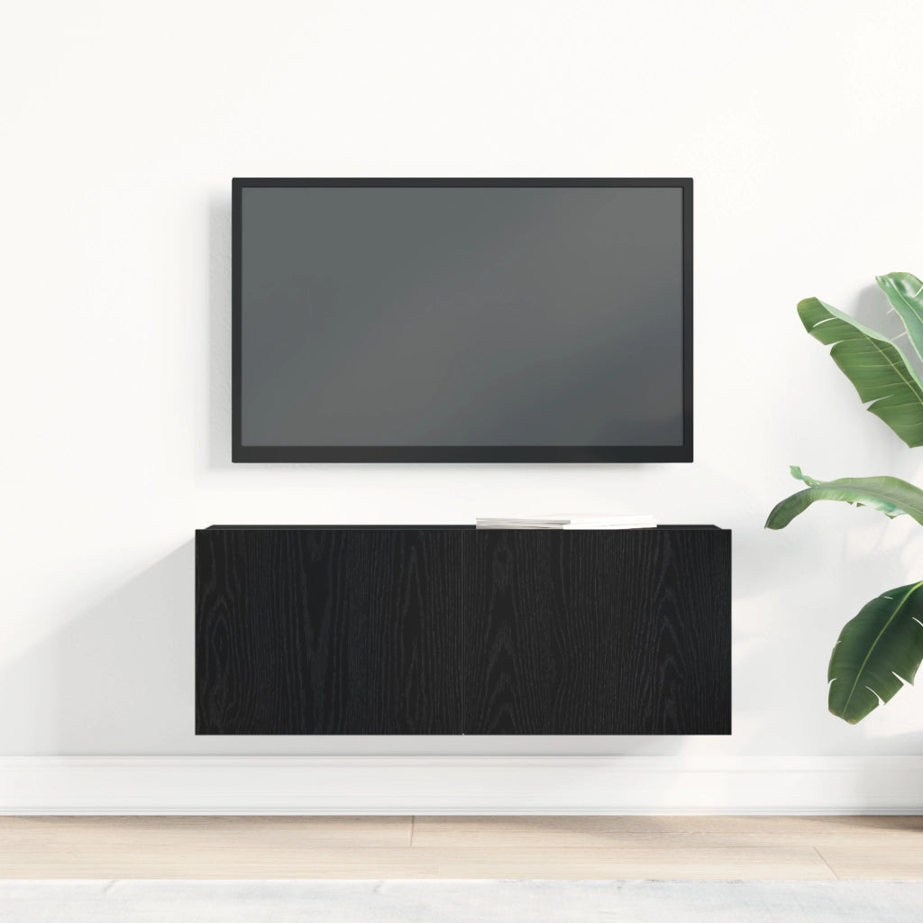 Stand TV in Quercia Nera 80x30x30 cm Realizzato in Legno Compatto