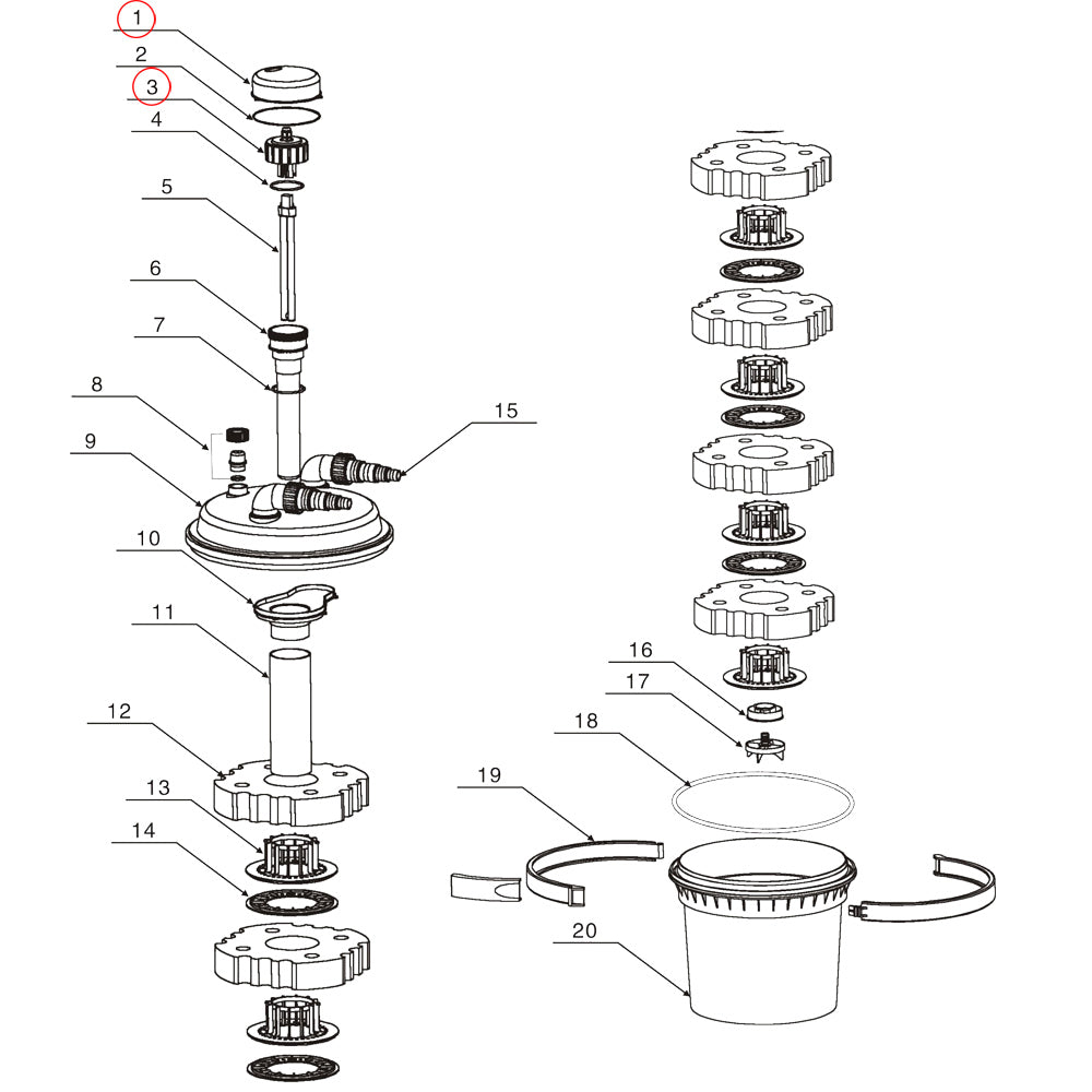 Filtro a pressione CPF-500 Ricambio Unità di collegamento elettrico