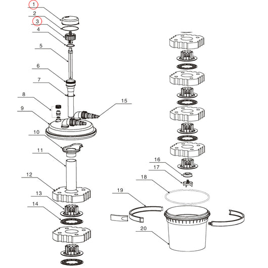 Filtro a pressione CPF-500 Ricambio Unità di collegamento elettrico