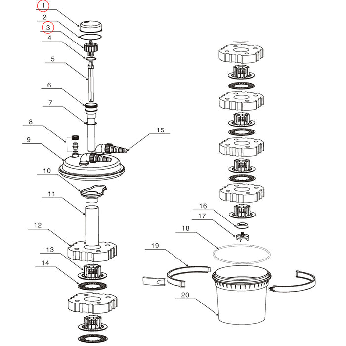 Filtro a pressione CPF-500 Ricambio Unità di collegamento elettrico