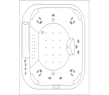 Mini piscina idromassaggio da esterno rettangolare airpool e idro, cromoterapia, radio 210x170x80cm Sicorage Tesym