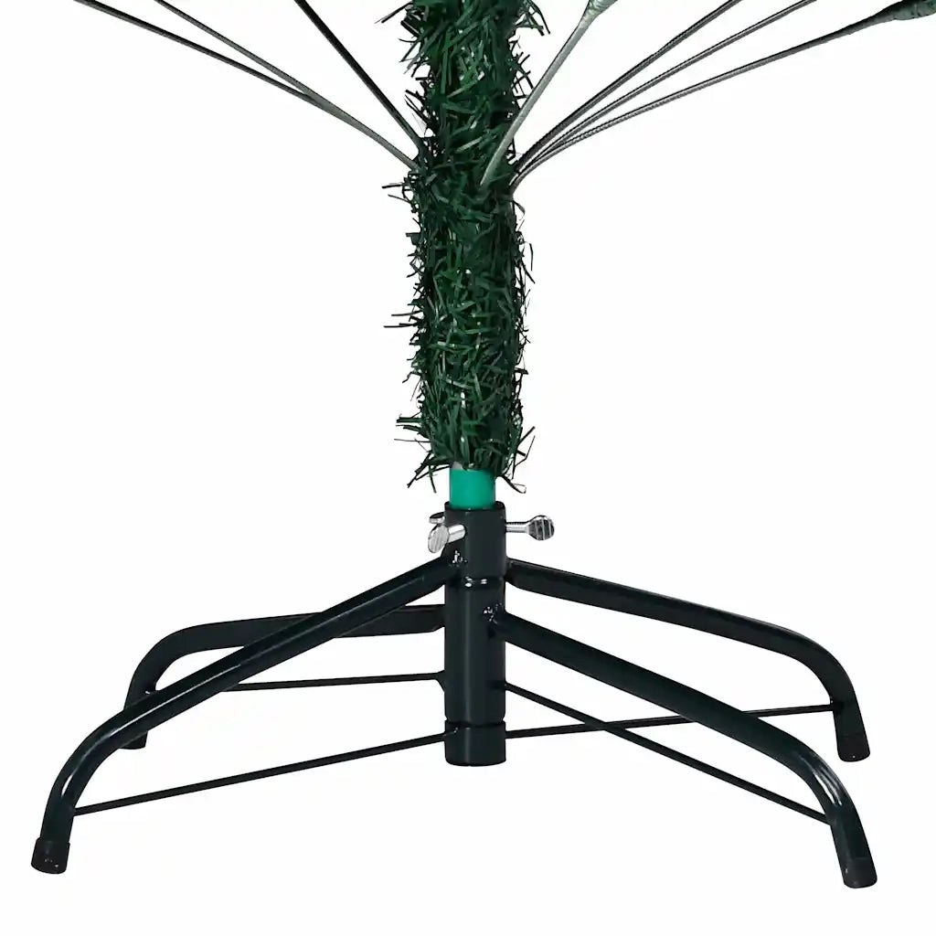 Albero di Natale Preilluminato con Palline Verde 210 cm PVC 3077537