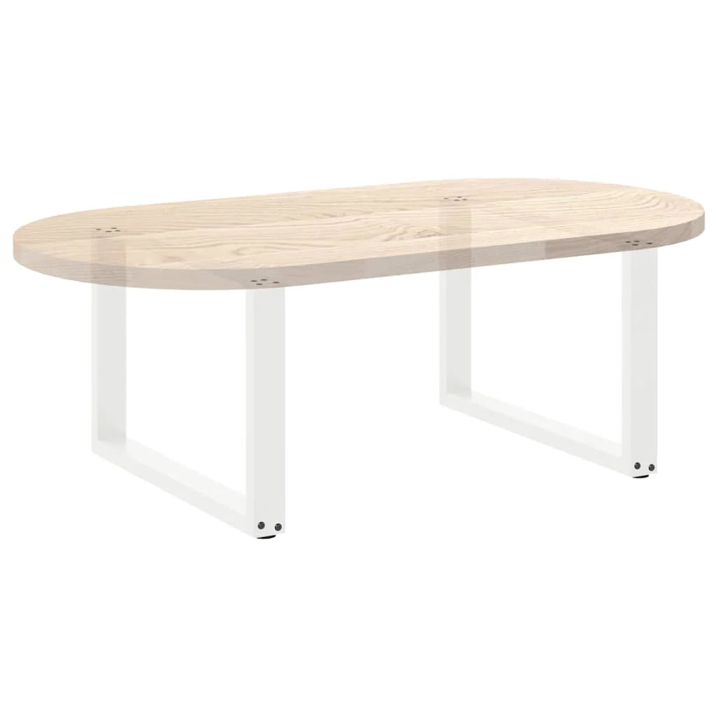 Set di 2 gambe per tavolino da caffè a forma di U 60 x 43 cm con piedini regolabili design moderno acciaio bianco 02_0057401