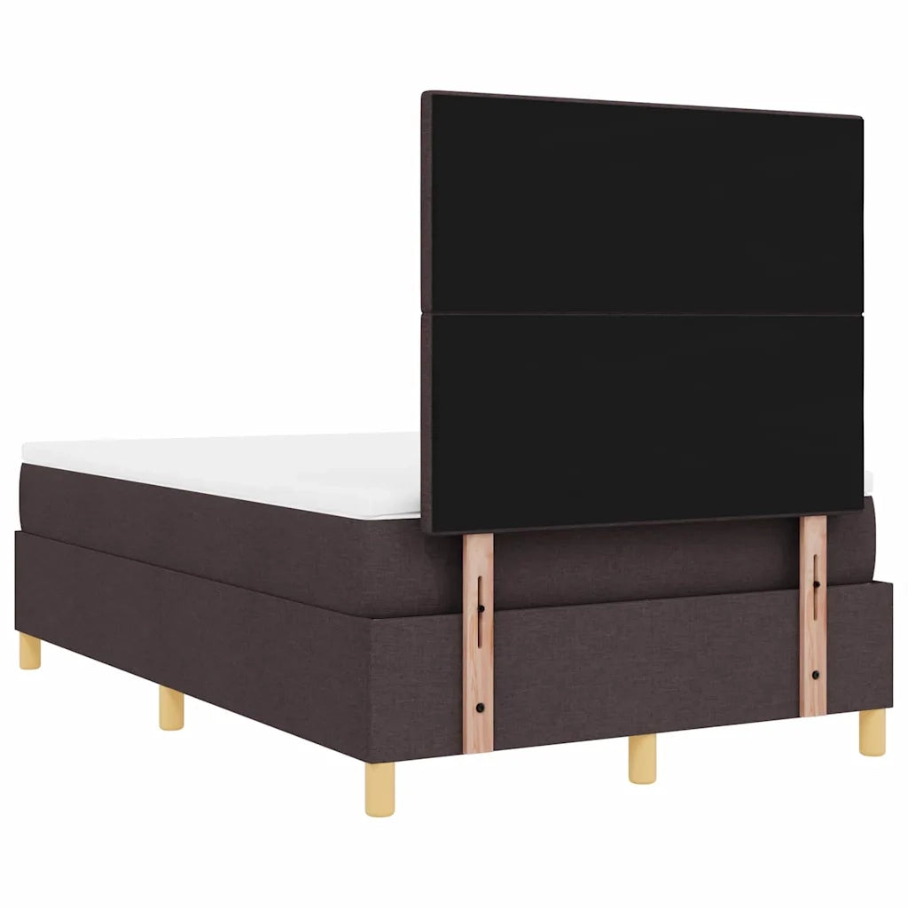 Letto a molle con materasso Marrone scuro 120 x 200 cm Tessuto 3343092