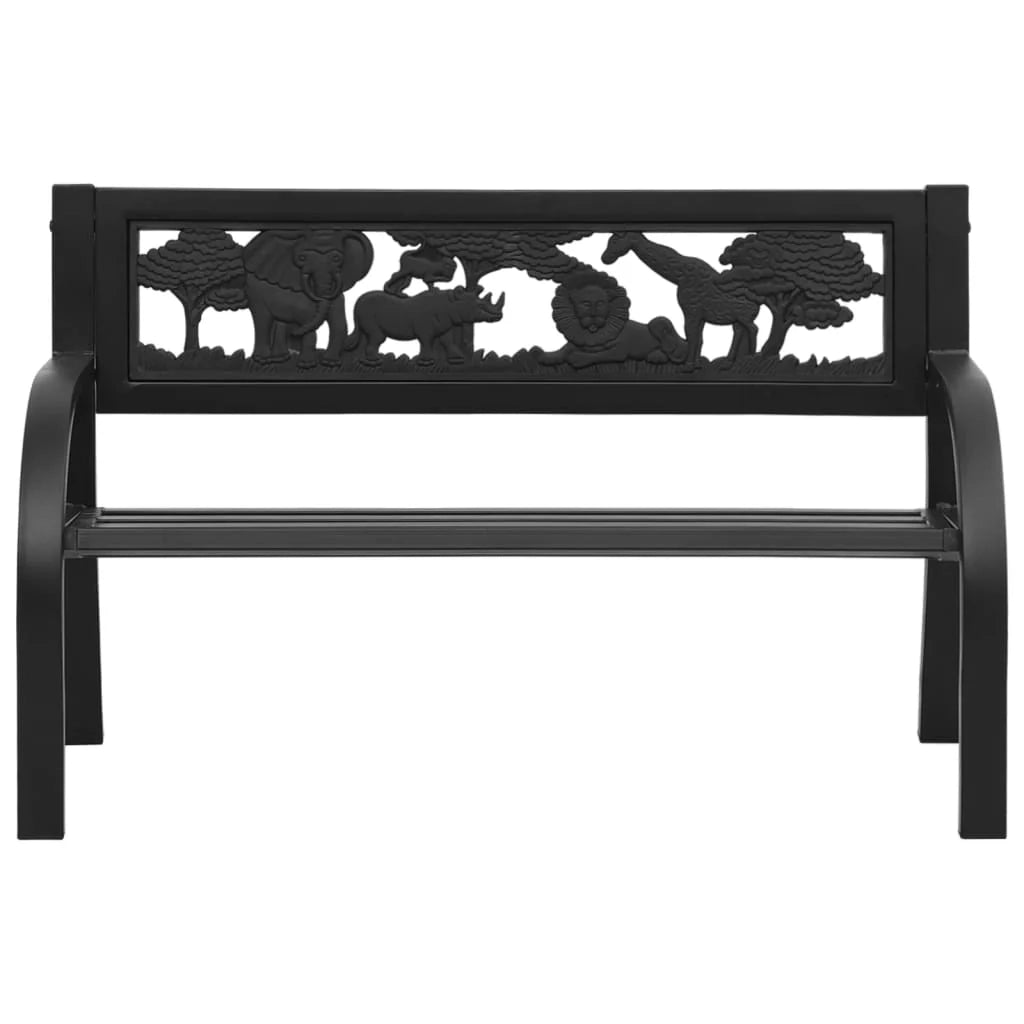 Panchina da giardino arredo esterno per patio terrazzo per bambini 86 cm acciaio 02_0011764