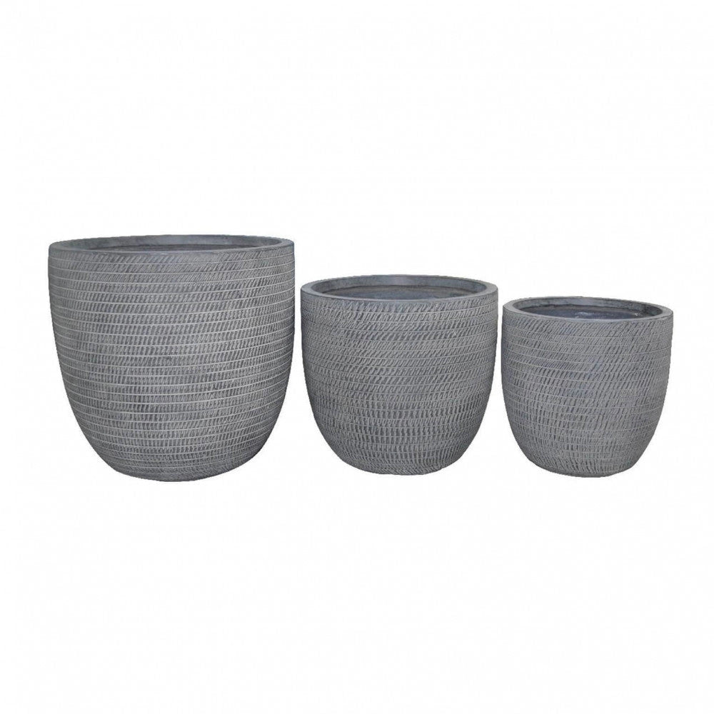 Set 3 Vasi Calla 2 in Fibra di argilla Grigio