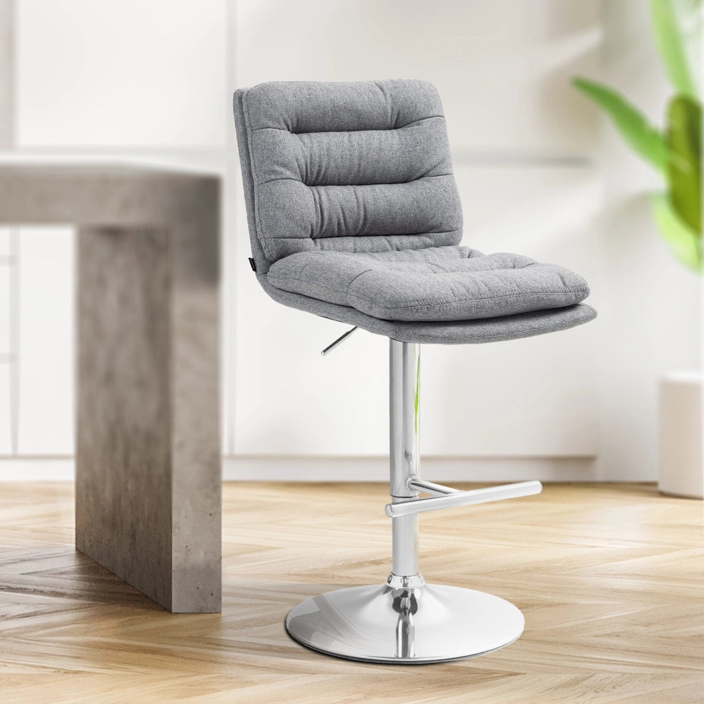 2er Set Barhocker Damar Stoff chrom